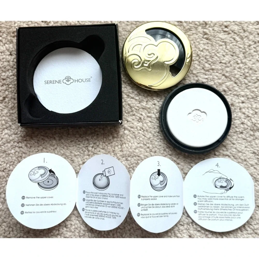 PERSONAL SCENT DIFFUSER Serene House Essential Oil Yoyo Gold Tone New In Package